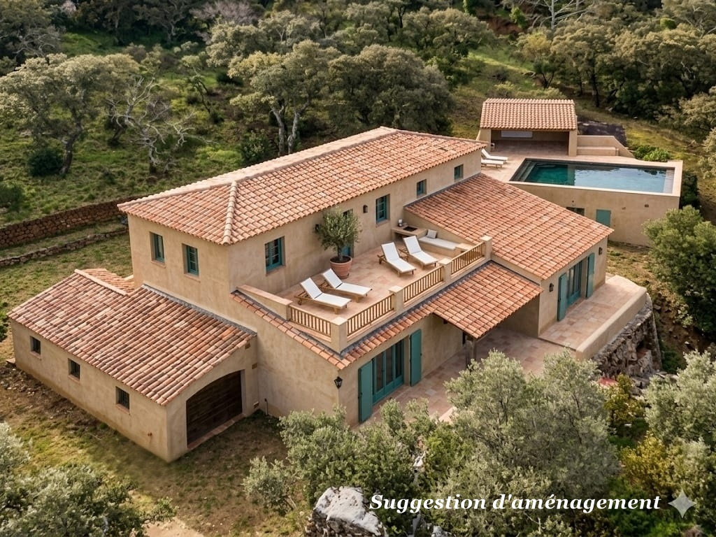 À VENDRE - PROPRIÉTÉ DE 5,6 HECTARES, MAISON DE PLAIN-PIED + APPARTEMENT SUR LA MÔLE (83310)